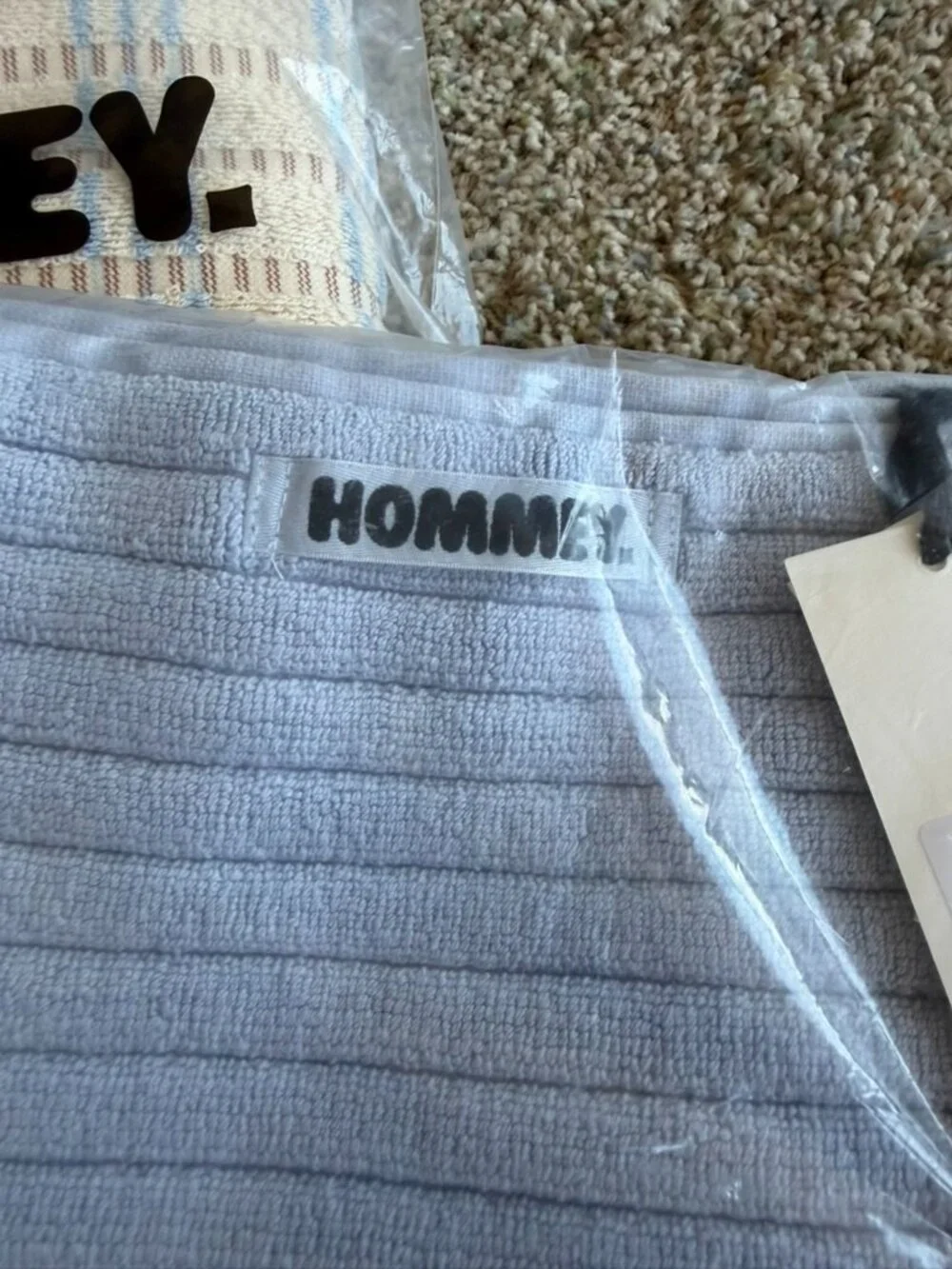 NWT Hommey Bath Towels Hand Towels & Bath Mat Bundle Sandstone/Cornflower